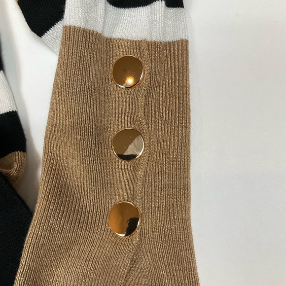 Magaschoni Long Sleeves Black & Ivory Blouse XS - Picture 3 of 8